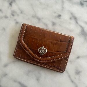 Vintage Brighton Brown Croc-Embossed Card Holder